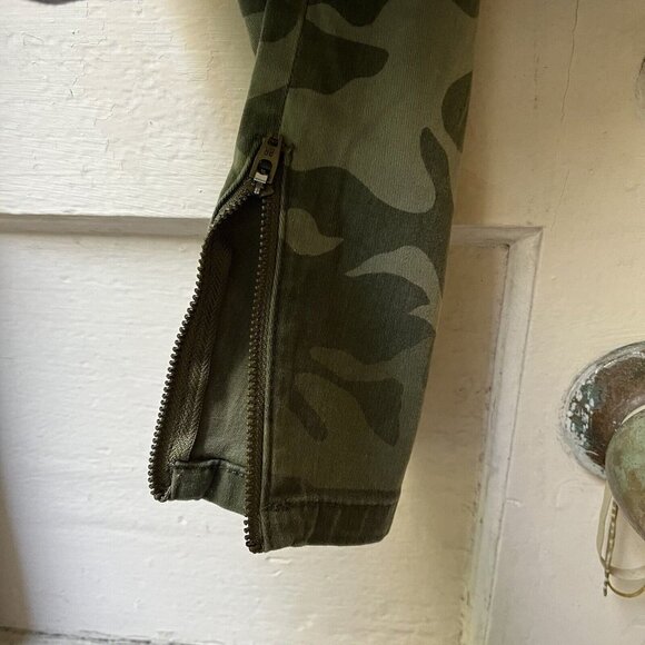 Banana Republic Heritage Camo army green Skinny Ankle Zip Stretch Jean's Sz 25 - Picture 8 of 13